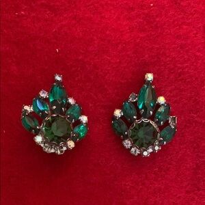 Elegant Green Crystal Earrings